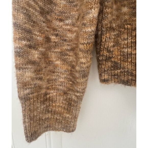 Madewell Crew Neck Space Dye Pleated Sleeve Wool Blend Sweater Cream/Tan Size XL - Picture 13 of 13